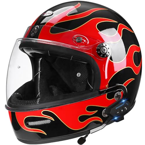 Bluetooth Motorradhelm Klapphelm Modulare Helm, ECEDOT Zertifiziert Integralhelm mit Doppelvisier mit Eingebautem Mikrofon für Automatische Reaktion, für Erwachsene Frauen Männer 9,XL=61-62CM von JunPing