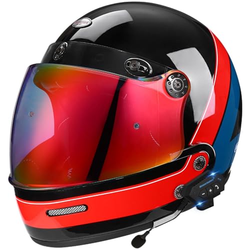 Bluetooth Motorradhelm Klapphelme Integralhelm klappbar mit Visier, Herausnehmbares Futter, ECEDOT Zertifizierter Motorbike Helmets für Erwachsene Herren Damen 1,2XL=63-64CM von JunPing