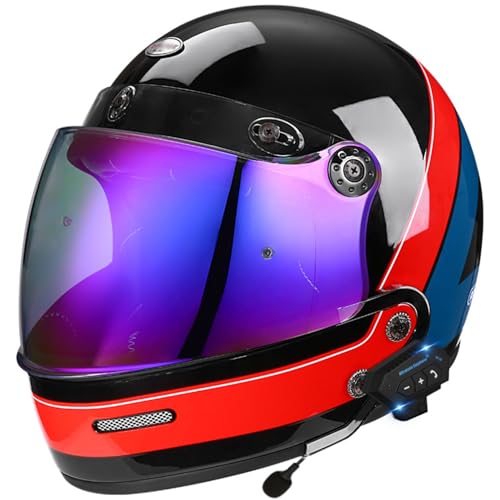 Bluetooth Motorradhelm Klapphelme Integralhelm klappbar mit Visier, Herausnehmbares Futter, ECEDOT Zertifizierter Motorbike Helmets für Erwachsene Herren Damen 3,L=59-60CM von JunPing