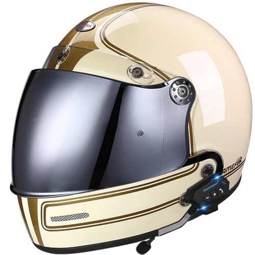 Bluetooth Motorradhelm mit Visier, Motorrad Herren Damen Modularhelm Klapphelm mit Dual-Lautsprecher-Headset Automatische Anrufannahme, Integralhelm Fahrradhelm ECEDOT geprüft 58,XL=61-62CM von JunPing