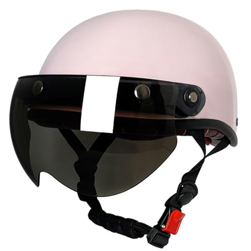 Halbschalenhelm Brain-Cap · Vintage Motorrad Halbhelme Erwachsene Motorrad-Helm Halbschale Jet-Helm Roller-Helm Scooter-Helm Mofa-Helm Retro mit Brille ECE zertifizierter 12,M=57~58cm von JunPing