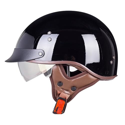 Halbschalenhelm Mit DOTECE Zulassung Motorradhelm Baseball Cap Mit Schnellverriegelung Cruiser Chopper Scooter Helm Baseballmütze Deutscher Stil Totenkopf Kappe Helm Mopedhelm 10,L=59~60cm von JunPing