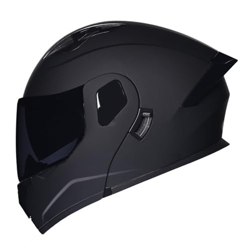 Klapphelm Integralhelm mit Doppelvisier Integriert Motorradhelm Motorradhelm mit Antibeschlagvisier ECEDOT Zertifiziert Motorrad Full Face Helm Klapphelm mit Sonnenblende vorbereitet 16,L=59-60CM von JunPing