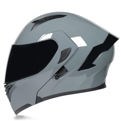 Klapphelm Motorrad Herren Motorrad Helm Frauen Modularhelm mit Doppelvisier ECE Zertifiziert Integralhelm Helme für Erwachsene Herren Damen 13,L=59~60cm von JunPing