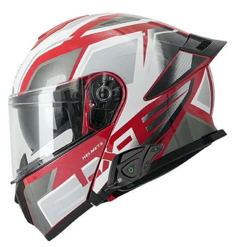 Klapphelm mit Bluetooth Doppelvisier Modularer Helm Mit Gesichtsmaske Geliefert ECE Zertifiziert Motorradhelm Abnehmbares Futter mit Eingebautem Mikrofon für Automatische Reaktion 3,3XL=65-66CM Klapphelm mit Bluetooth Doppelvisier Modularer Helm Mit Gesichtsmaske Geliefert ECE Zertifiziert Motorradhelm Abnehmbares Futter mit Eingebautem Mikrofon für Automatische Reaktion 3,3XL=65-66CM von JunPing