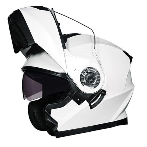 Modularer Motorradhelm Mit ECE-geprüfter Flip Up Helm Erwachsener Motorradhelm Mit Doppelvisier, Helm Für Männer Und Frauen Rollerhelm Sturzhelm Modularer Full Face Motocross Helm 11,XXL=63~64cm von JunPing