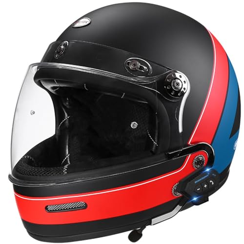 Motorradhelm Für Herren Klapphelm Mit Bluetooth, Helm Motorrad Mit ECEDOT Zertifizierung Integralhelm Mit Doppelvisier Eingebautem Mikrofon Modulare Helm Für Motorradhelm Herren Damen 17,2XL=63-64CM von JunPing