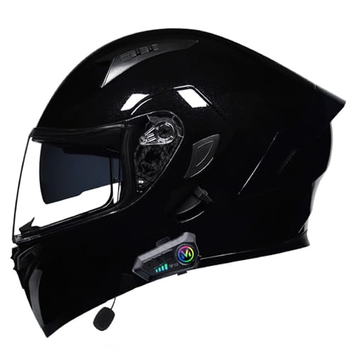 Motorradhelm mit Bluetooth Klapphelm, Doppelvisier Modularer Helm ECE Zertifiziert, Integralhelm mit Mikrofon für Automatische Reaktion für Erwachsene Frauen Männer 15,L=59~60cm Motorradhelm mit Bluetooth Klapphelm, Doppelvisier Modularer Helm ECE Zertifiziert, Integralhelm mit Mikrofon für Automatische Reaktion für Erwachsene Frauen Männer 15,L=59~60cm von JunPing