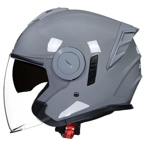 Retro Motorrad Halbhelme Motorradhelm für Herren und Damen ECEDOT Zertifizierung Jethelm Mit Visier Halbschalenhelm Braincap für Bike Cruiser Chopper Moped Scooter Offenem Helm 10,M=57-58CM von JunPing