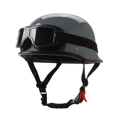 Stylish Retro Motorradhelm Halbschalenhelm Halbhelme mit ECE Genehmigt Brain-Cap Halbschale Roller-Helm Scooter-Helm Jet-Helm Mit Brille für Erwachsene Herren Damen L,S Stylish Retro Motorradhelm Halbschalenhelm Halbhelme mit ECE Genehmigt Brain-Cap Halbschale Roller-Helm Scooter-Helm Jet-Helm Mit Brille für Erwachsene Herren Damen L,S von JunPing