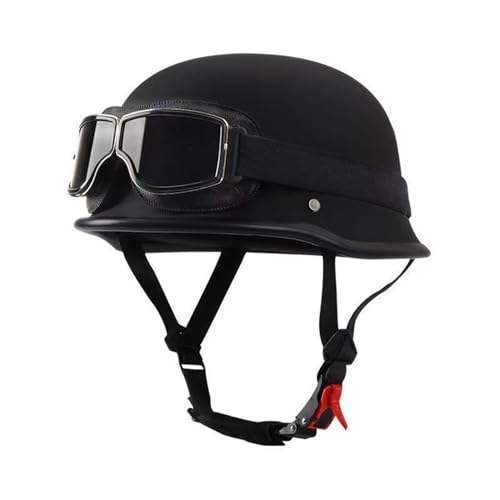 Vintage-Motorrad-Halbhelm mit Schutzbrille im Vintage-Stil, ECE-Zertifizierung, klassischer Halbhelm für Motorräder/Roller/Mopeds/Kreuzfahrten/Elektrofahrzeuge D,S=55-56CM Vintage-Motorrad-Halbhelm mit Schutzbrille im Vintage-Stil, ECE-Zertifizierung, klassischer Halbhelm für Motorräder/Roller/Mopeds/Kreuzfahrten/Elektrofahrzeuge D,S=55-56CM von JunPing