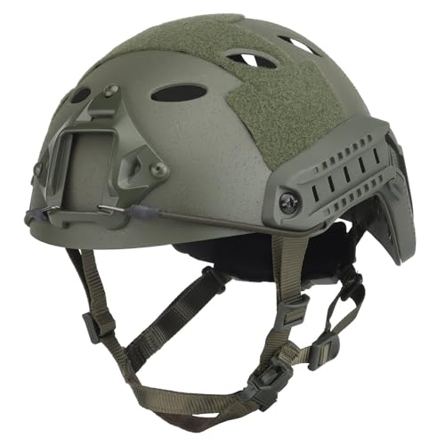 Tactical Fast Helm Sandgestrahlte Version Militar Airsoft Schießschutz Outdoor Fahrradausrüstung(OD,M) von Jungle Leopard