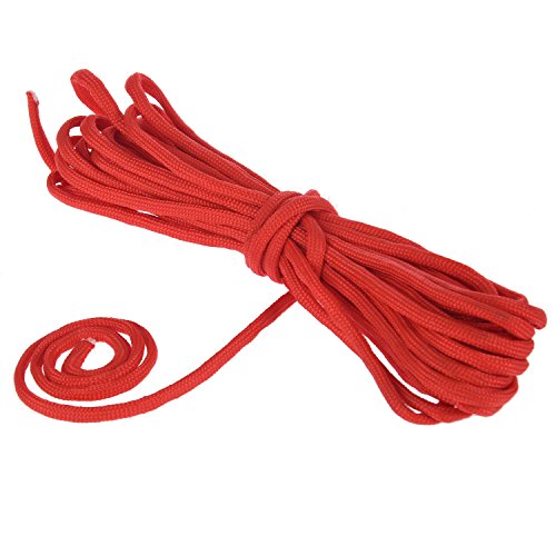 Junguluy Paracord 550 Fallschirmseil, 7 Kernstränge, für Klettern, Camping, Schnalle, Rot, 7,6 m von Junguluy