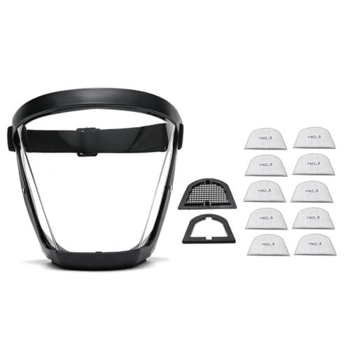 Junterone Arbeitsschutzmaske, Vollschutzmaske, transparent, Staubschutz, mit 10 Filtern, Schwarz Junterone Arbeitsschutzmaske, Vollschutzmaske, transparent, Staubschutz, mit 10 Filtern, Schwarz von Junterone