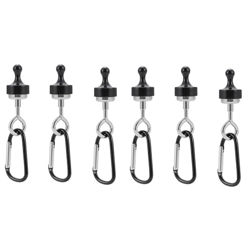 Junterone Magnetische Campinghaken Karabinerclip D-Form Zeltverschlüsse für Outdoor-Campinghaken 6 Stück - Schwarz von Junterone