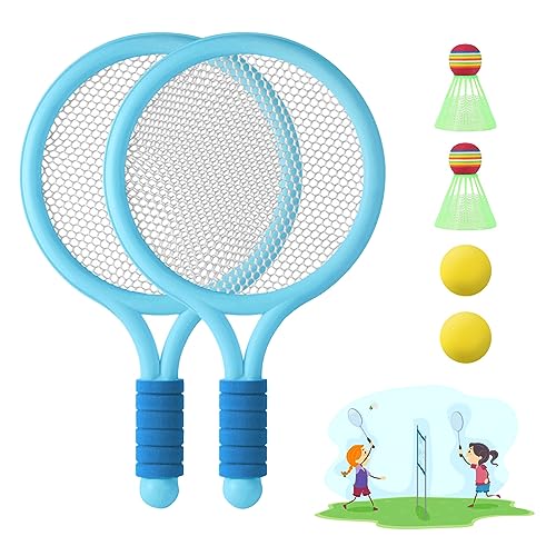 JurciCat Federball Set Kinder Badminton Set Tennisschläger Kinder Spielzeug Badmintonschläger Geschenkset für Kinder Outdoor Indoor Sport JurciCat Federball Set Kinder Badminton Set Tennisschläger Kinder Spielzeug Badmintonschläger Geschenkset für Kinder Outdoor Indoor Sport von JurciCat