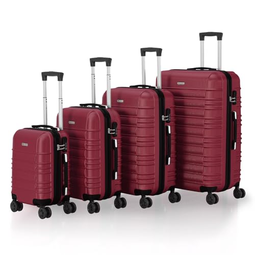 Juskys Hartschale Kofferset Reisekoffer 4 teilig - Zahlenschloss, geräuscharme 360° Rollen groß, Teleskopgriff, leicht - Koffer in Rot Juskys Hartschale Kofferset Reisekoffer 4 teilig - Zahlenschloss, geräuscharme 360° Rollen groß, Teleskopgriff, leicht - Koffer in Rot von Juskys
