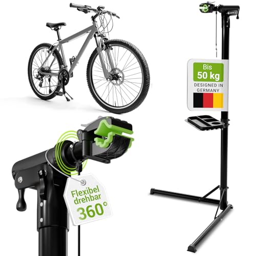 Juskys Klappbarer Fahrrad Reparaturständer - Höhenverstellbarer Montageständer mit Gummibeschichtung & Werkzeugablage - Fahrradständer bis 50 kg Juskys Klappbarer Fahrrad Reparaturständer - Höhenverstellbarer Montageständer mit Gummibeschichtung & Werkzeugablage - Fahrradständer bis 50 kg von Juskys