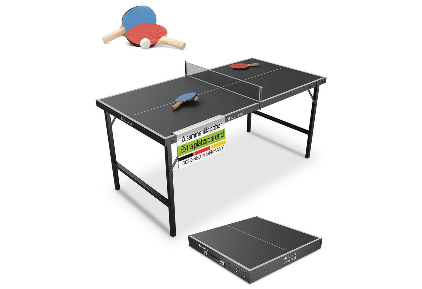 Juskys Spieltisch Flexi, Mini-Tischtennisplatte, Tisch klappbar, Set inklusive Zubehör Juskys Spieltisch Flexi, Mini-Tischtennisplatte, Tisch klappbar, Set inklusive Zubehör von Juskys