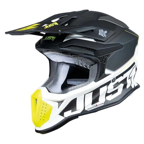 JUST1 Helmet J18-F Hexa Black-Grey-Yellow Fluo-White matt 56-S von Just 1