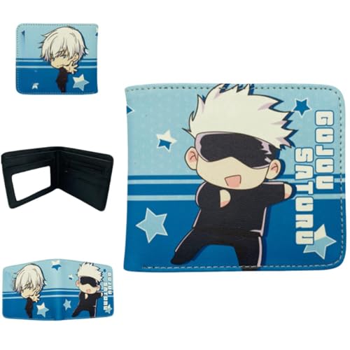 Juyuup Itadori Yuji Satoru Gojo Anime Figure Wallets ID Card Credit Card Multi Purpose Wallet Men Bi-Fold Wallet, mehrfarbig, 11*9.5 CM, Klassisch von Juyuup