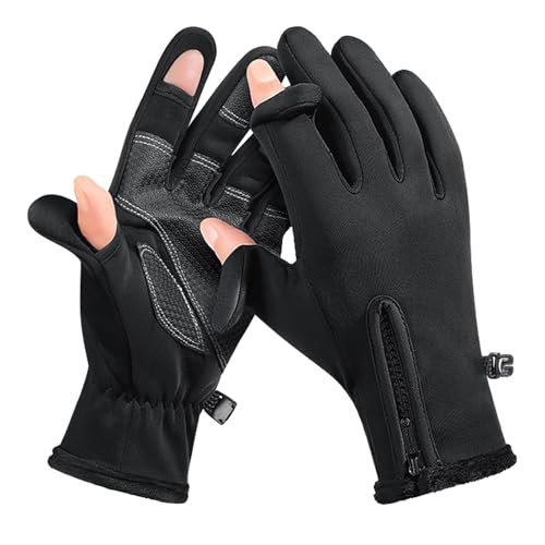 Outdoor-Fäustlinge, Fahrrad-Fäustlinge, Fahrradhandschuhe, Fäustlinge für kaltes Wetter, wasserdichte Screen-Touch-Handschuhe, winddichte und isolierte Nylon-Fäustlinge für Winterradfahren, Laufen und von Jvjggag