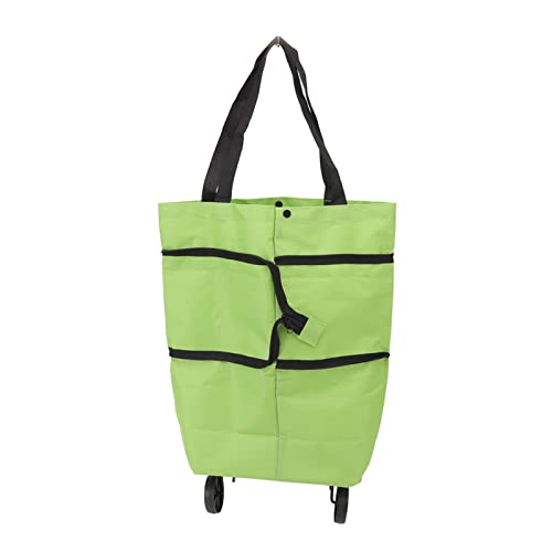 Jwthee Einkaufstasche mit Rädern, tragbare Trolley-Taschen, Faltbarer Einkaufswagen aus Oxford-Stoff mit Rädern, Wiederverwendbare Einkaufstaschen, Lebensmitteltaschen, (Green) von Jwthee