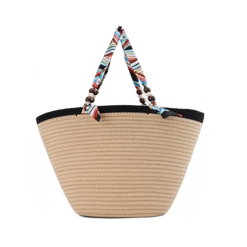 Jywmsc Stroh Strandtasche, Stroh Tote Bag für Frauen mit PU Griffe Sommer Urlaub Gewebt Strand Tasche Schulter Handtasche Jywmsc Stroh Strandtasche, Stroh Tote Bag für Frauen mit PU Griffe Sommer Urlaub Gewebt Strand Tasche Schulter Handtasche von Jywmsc