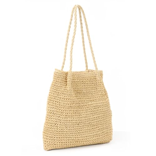 Jywmsc Stroh Strandtaschen für Damen, Sommer Gewebt Tote Bag Schulter Handtaschen, Große Strandtasche für Urlaub Jywmsc Stroh Strandtaschen für Damen, Sommer Gewebt Tote Bag Schulter Handtaschen, Große Strandtasche für Urlaub von Jywmsc