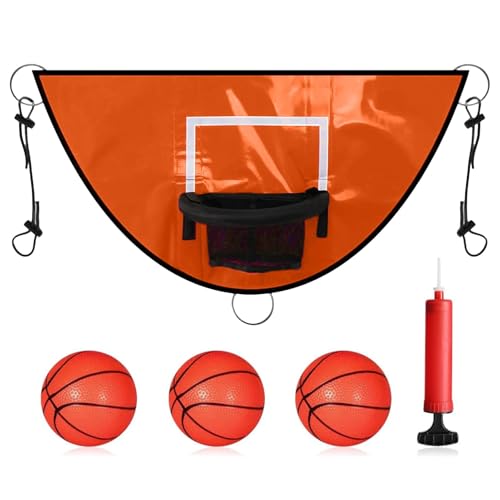 Multipurpose Trampoline Basketball Hoop | Waterproof & Sunproof Basketball Hoop with Pump & Ball | Fun Outdoor Sports for Kids and Teens | Durable Trampoline Basketball Set for Boys and Girls von Jyxuyy