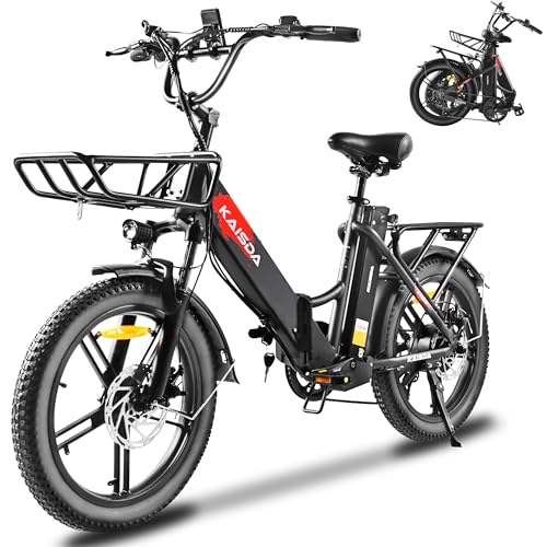 K KAISDA E-Bike Klapprad Elektrofahrrad mit 20 Zoll Fat Tire, 36V 20.8Ah Lithium-Akku für Lange Reichweite bis 90KM, 7-Gang-All-Terrain Ebike Herren für MTB, Strand & Schnee von K KAISDA