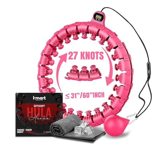 Smart Hula Hoop, Weighted Hula Hoop, Adjustable Fitness Exercise Weighted Hula Hoop, 27 Removable Knots/Links, Pink von K-MART
