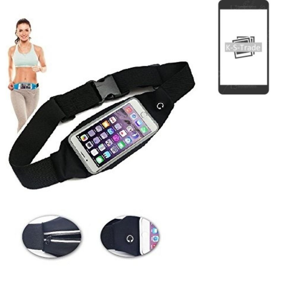 K-S-Trade Handyhülle für Apple iPhone 12, Jogging-Armband Gürteltasche Umhängetasche Bauchtasche schwarz von K-S-Trade