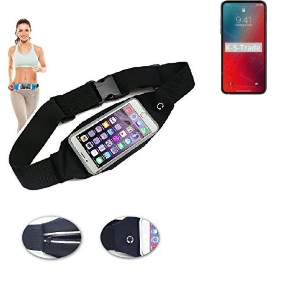 K-S-Trade Handyhülle für Apple iPhone 12 Pro, Jogging-Armband Gürteltasche Umhängetasche Bauchtasche schwarz von K-S-Trade