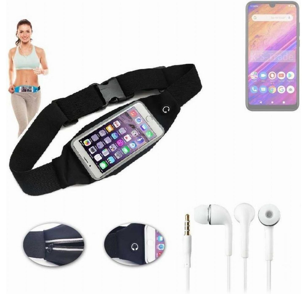 K-S-Trade Handyhülle für BLU J6S, Bauchtasche Gürteltasche schwarz + Kopfhörer. Sport Running K-S-Trade Handyhülle für BLU J6S, Bauchtasche Gürteltasche schwarz + Kopfhörer. Sport Running von K-S-Trade
