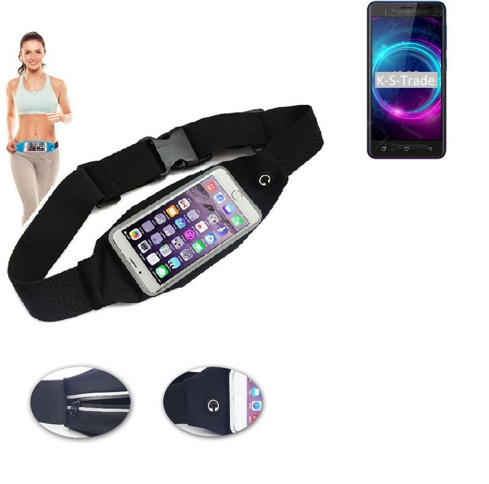 K-S-Trade Handyhülle für BQ Mobile BQ-5046L Choice LTE, Jogging-Armband Gürteltasche Umhängetasche Bauchtasche schwarz von K-S-Trade