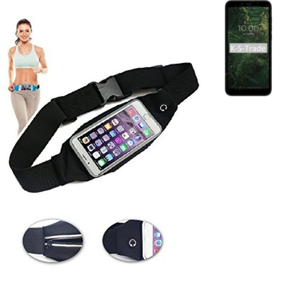 K-S-Trade Handyhülle für BQ Mobile BQ-5745L Clever, Jogging-Armband Gürteltasche Umhängetasche Bauchtasche schwarz von K-S-Trade