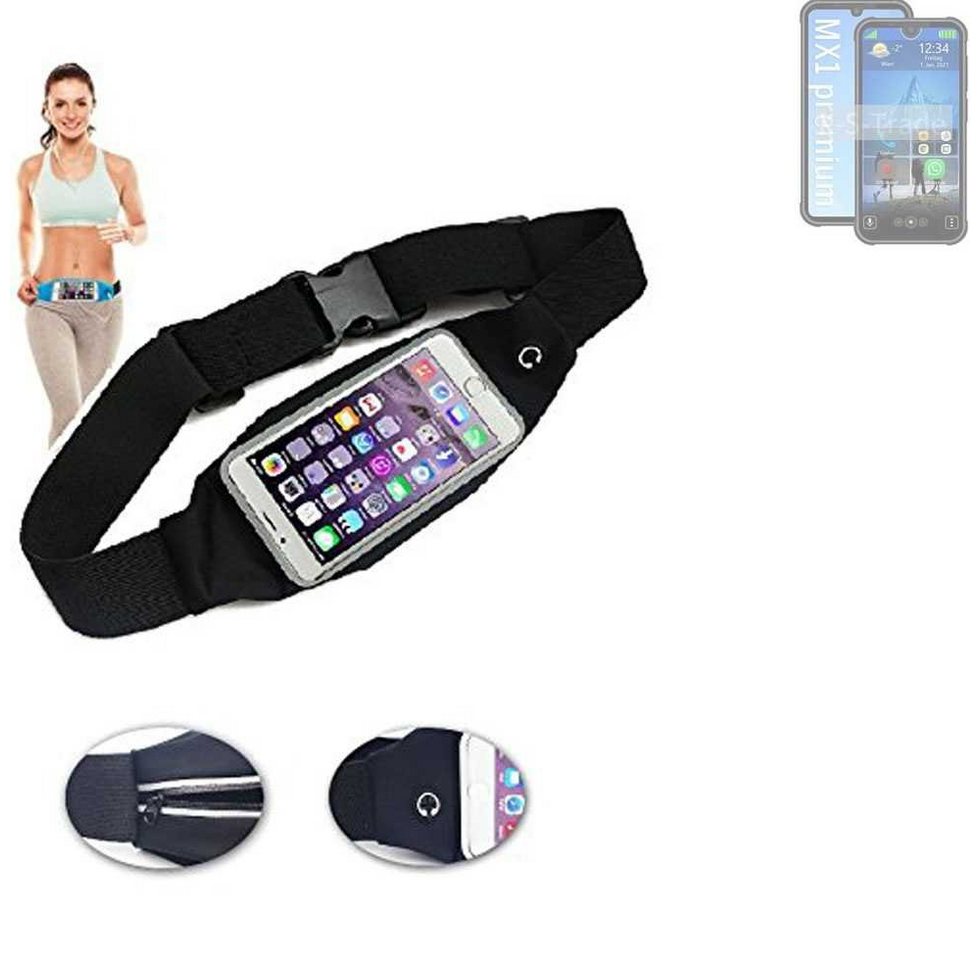 K-S-Trade Handyhülle für Bea-fon MX1 premium, Jogging-Armband Gürteltasche Umhängetasche Bauchtasche schwarz von K-S-Trade