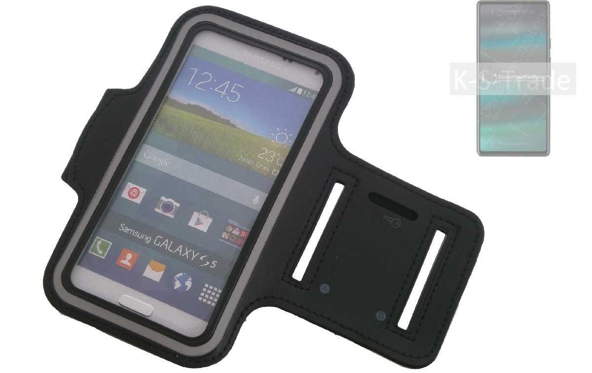 K-S-Trade Handyhülle für Google Pixel 6a, Neopren Jogging Armband Sportarmband Oberarmband schwarz mit von K-S-Trade