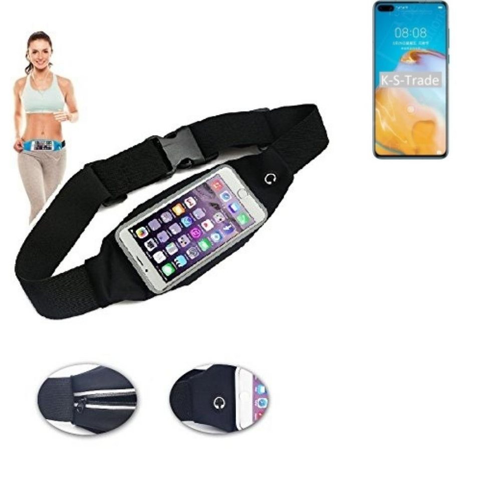 K-S-Trade Handyhülle für Huawei P40 4G, Jogging-Armband Gürteltasche Umhängetasche Bauchtasche schwarz von K-S-Trade