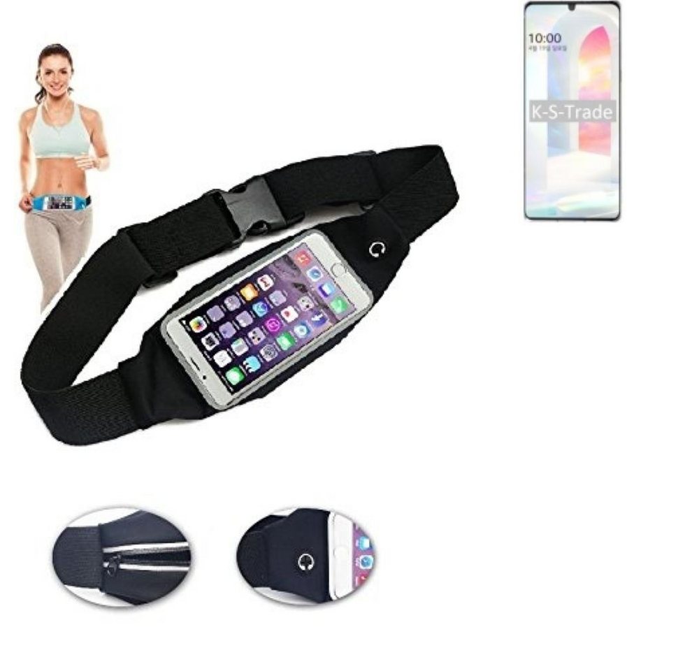 K-S-Trade Handyhülle für LG Electronics K31, Jogging-Armband Gürteltasche Umhängetasche Bauchtasche schwarz von K-S-Trade