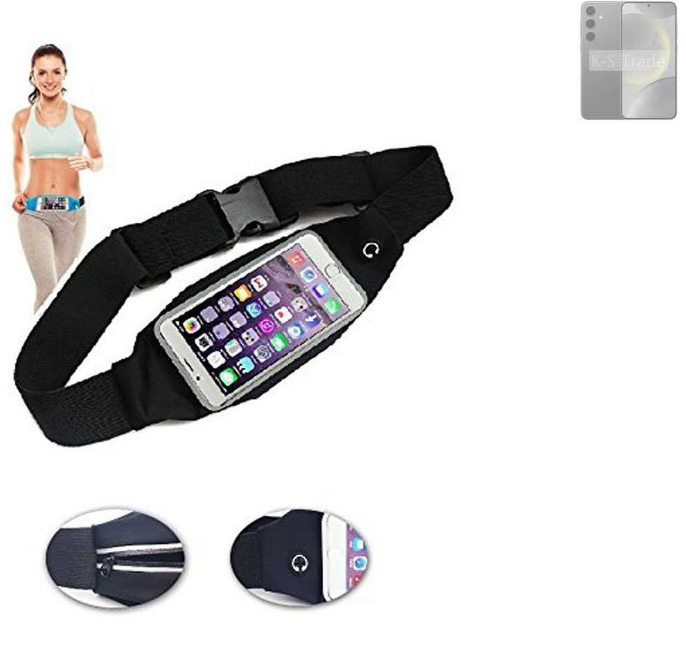 K-S-Trade Handyhülle für Samsung Galaxy S24 Exynos, Jogging-Armband Gürteltasche Umhängetasche Bauchtasche schwarz von K-S-Trade