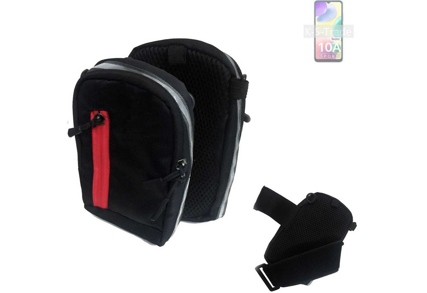 K-S-Trade Handyhülle für Xiaomi Redmi 10A Sport, Outdoor Gürteltasche Holster Umhängetasche schwarz Handy Tasche von K-S-Trade