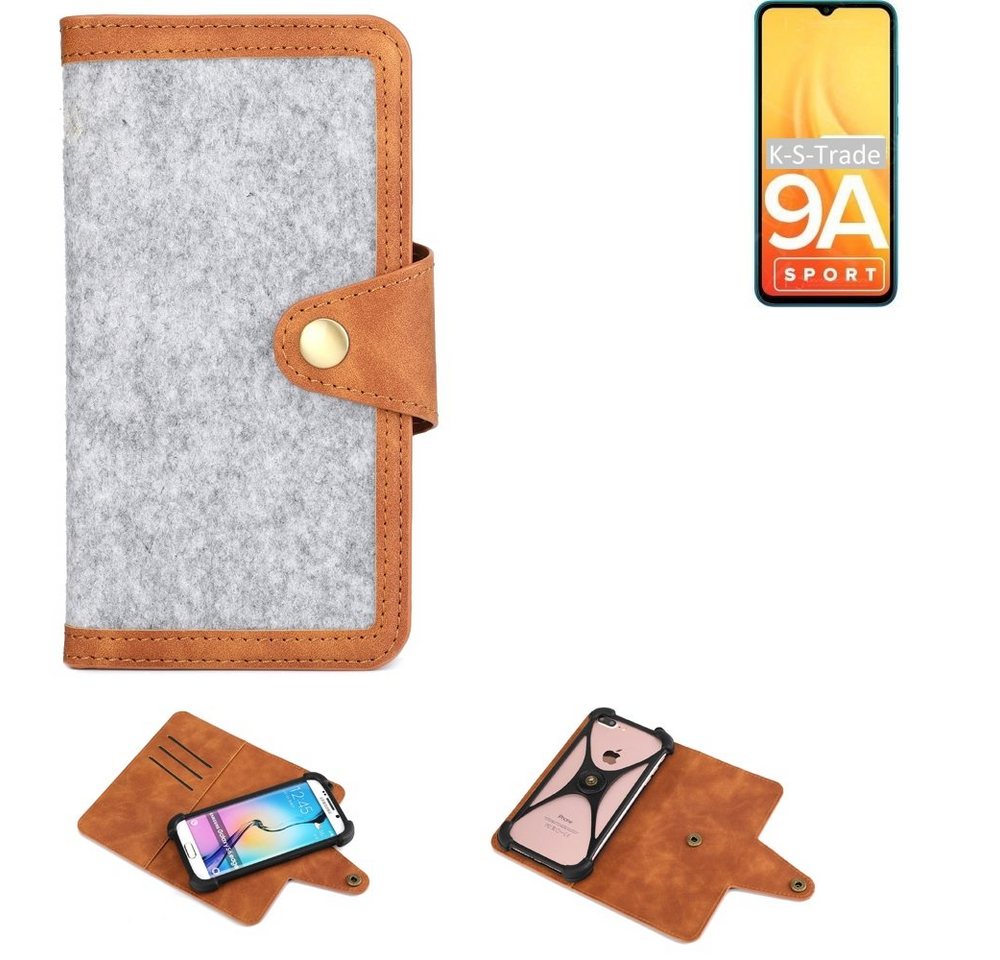 K-S-Trade Handyhülle für Xiaomi Redmi 9A Sport, Handyhülle Schutzhülle Filz-Hülle Kunst-Leder hellgrau braun K-S-Trade Handyhülle für Xiaomi Redmi 9A Sport, Handyhülle Schutzhülle Filz-Hülle Kunst-Leder hellgrau braun von K-S-Trade