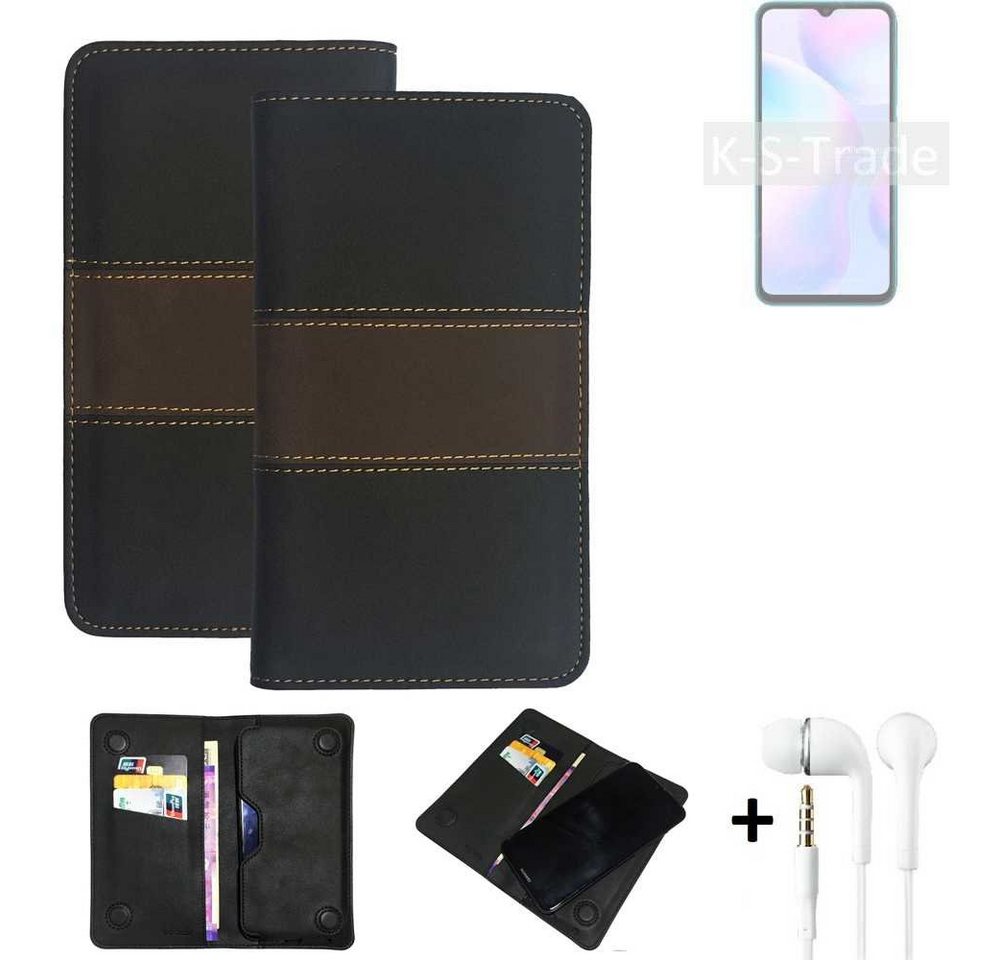K-S-Trade Handyhülle für Xiaomi Redmi 9i Sport, Handyhülle + Kopfhörer Schutzhülle Walletcase Bookstyle Tasche von K-S-Trade