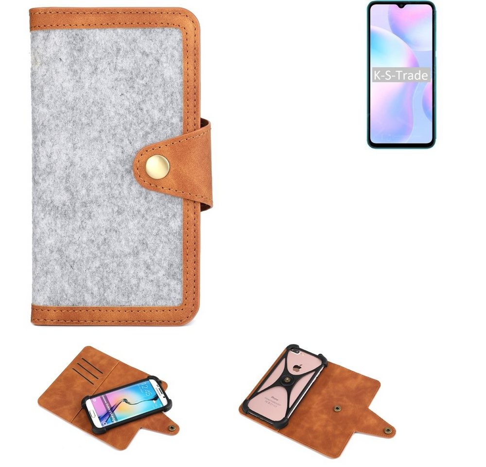 K-S-Trade Handyhülle für Xiaomi Redmi 9i Sport, Handyhülle Schutzhülle Filz-Hülle Kunst-Leder hellgrau braun K-S-Trade Handyhülle für Xiaomi Redmi 9i Sport, Handyhülle Schutzhülle Filz-Hülle Kunst-Leder hellgrau braun von K-S-Trade