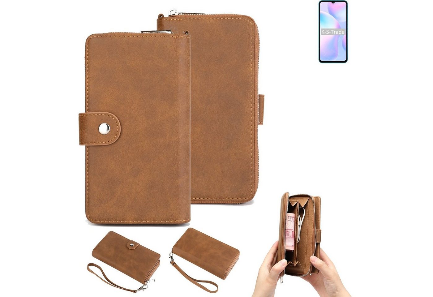 K-S-Trade Handyhülle für Xiaomi Redmi 9i Sport, Handyhülle Schutzhülle & Portemonnee Tasche Handytasche Case Etui von K-S-Trade