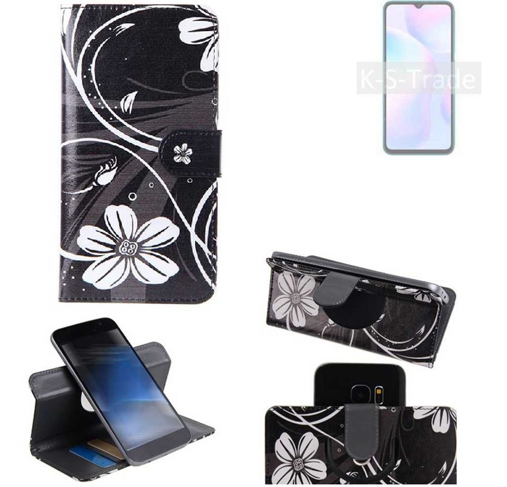 K-S-Trade Handyhülle für Xiaomi Redmi 9i Sport, Schutzhülle Handyhülle Hülle 360° Wallet Case ''Flowers'' von K-S-Trade