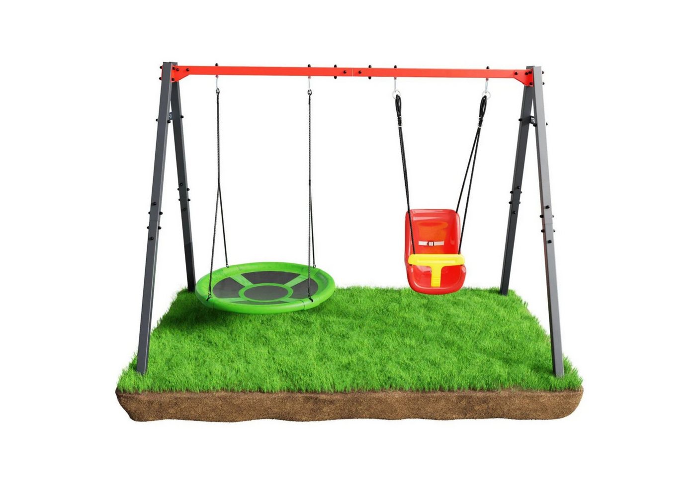 K-SPORT Doppelschaukel, Kinderschaukel mit Schaukelzubehör, (Schaukelgestell mit Baby-, Brett- und Nestschaukel inkl. Bodenanker, Outdoor Schaukel, Kinderschaukel für den Garten, Gestell bis 150kg belastbar, stabil und sicher, wetterfestes Gerüst), Made in EU! K-SPORT Doppelschaukel, Kinderschaukel mit Schaukelzubehör, (Schaukelgestell mit Baby-, Brett- und Nestschaukel inkl. Bodenanker, Outdoor Schaukel, Kinderschaukel für den Garten, Gestell bis 150kg belastbar, stabil und sicher, wetterfestes Gerüst), Made in EU! von K-SPORT