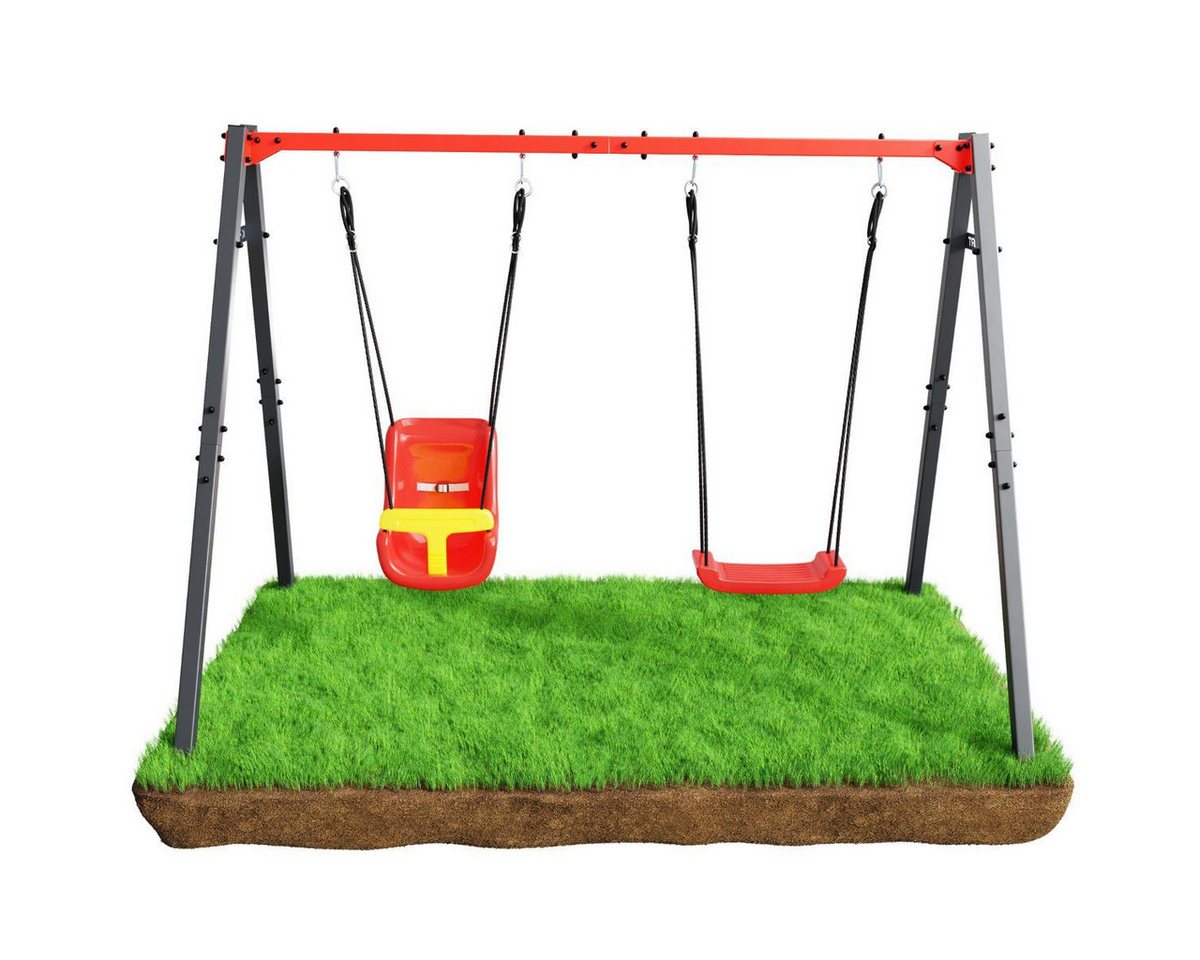 K-SPORT Doppelschaukel, Kinderschaukel mit Schaukelzubehör, (Schaukelgestell mit Baby- und Brettschaukel inkl. Bodenanker, Outdoor Schaukel, Kinderschaukel für den Garten, Gestell bis 150kg belastbar, stabil und sicher, wetterfestes Gerüst), Made in EU! K-SPORT Doppelschaukel, Kinderschaukel mit Schaukelzubehör, (Schaukelgestell mit Baby- und Brettschaukel inkl. Bodenanker, Outdoor Schaukel, Kinderschaukel für den Garten, Gestell bis 150kg belastbar, stabil und sicher, wetterfestes Gerüst), Made in EU! von K-SPORT